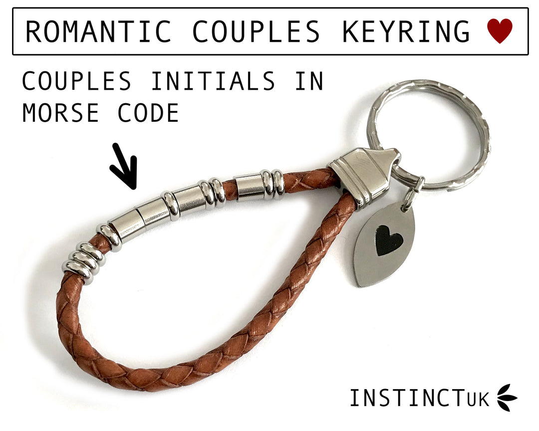ROMANTIC INITIALS - Morse Code Keyring image 0