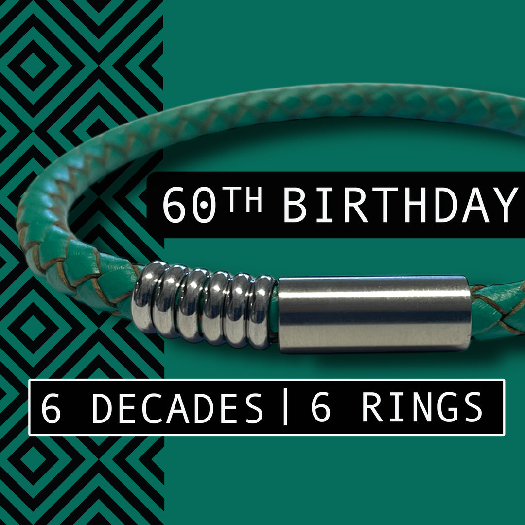 60TH BIRTHDAY BRACELET | 6 DECADES | 6 RINGS image 0