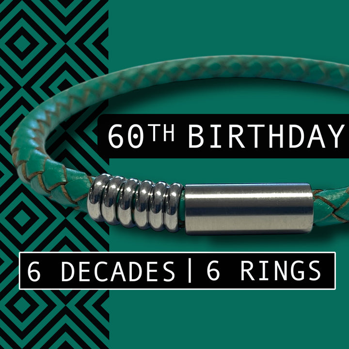 60TH BIRTHDAY BRACELET | 6 DECADES | 6 RINGS image 0