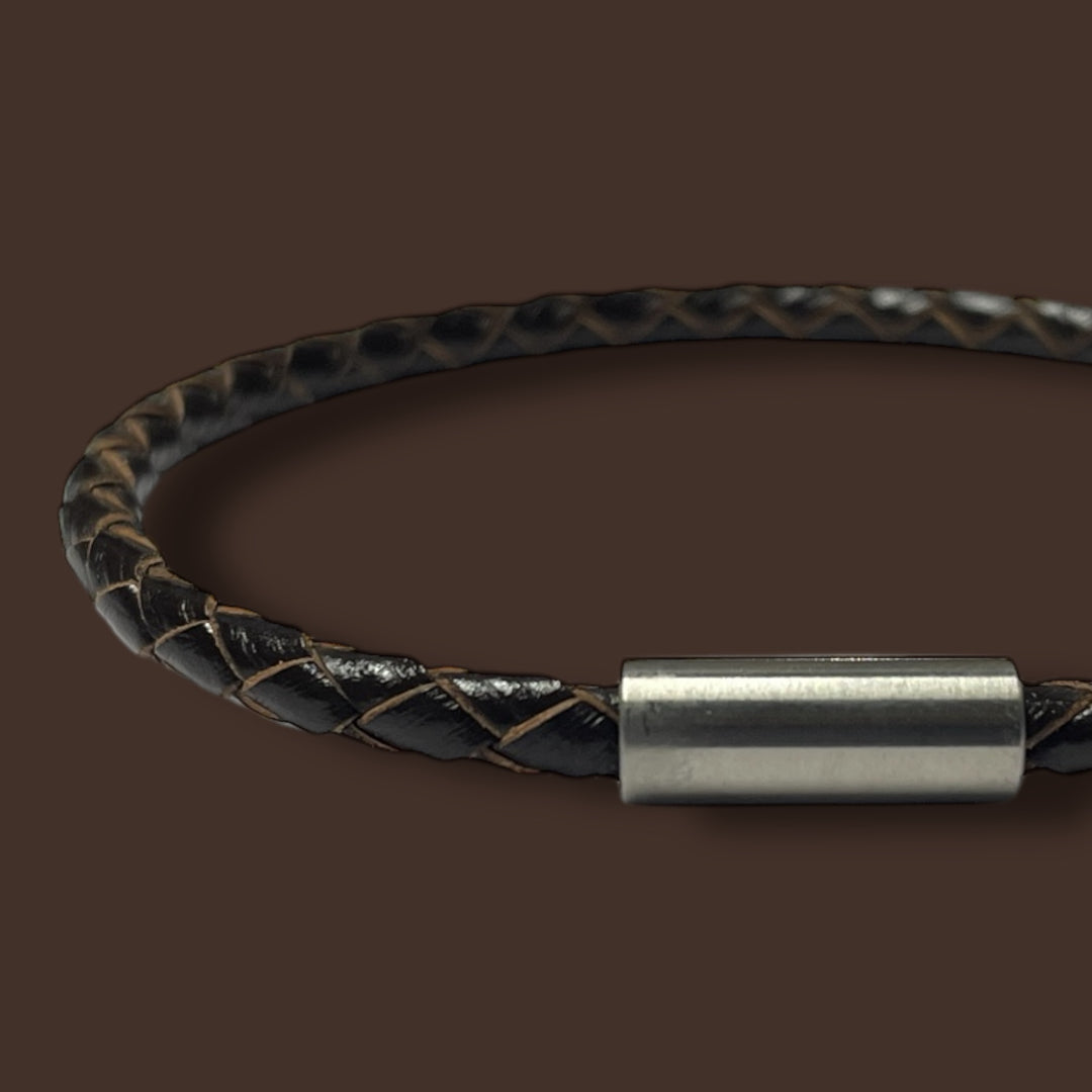 DARK BROWN LEATHER BRACELET | SLIM BAND image 0