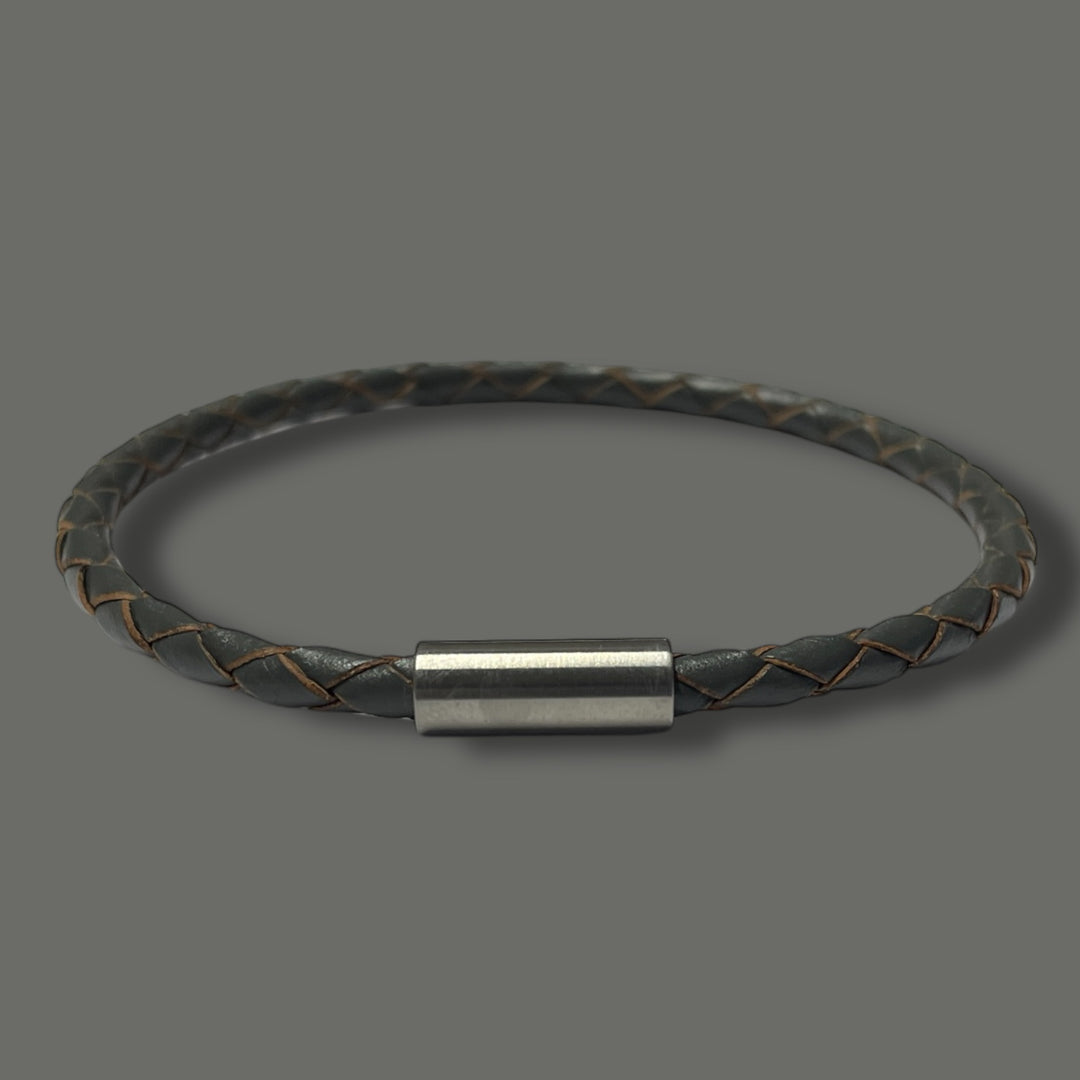 GREY LEATHER BRACELET | SLIM BAND image 1