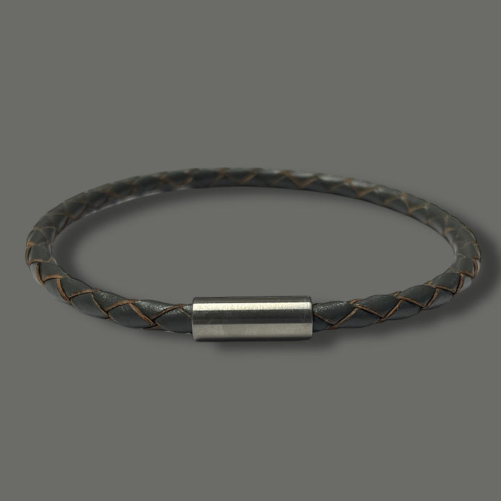 GREY LEATHER BRACELET | SLIM BAND image 1
