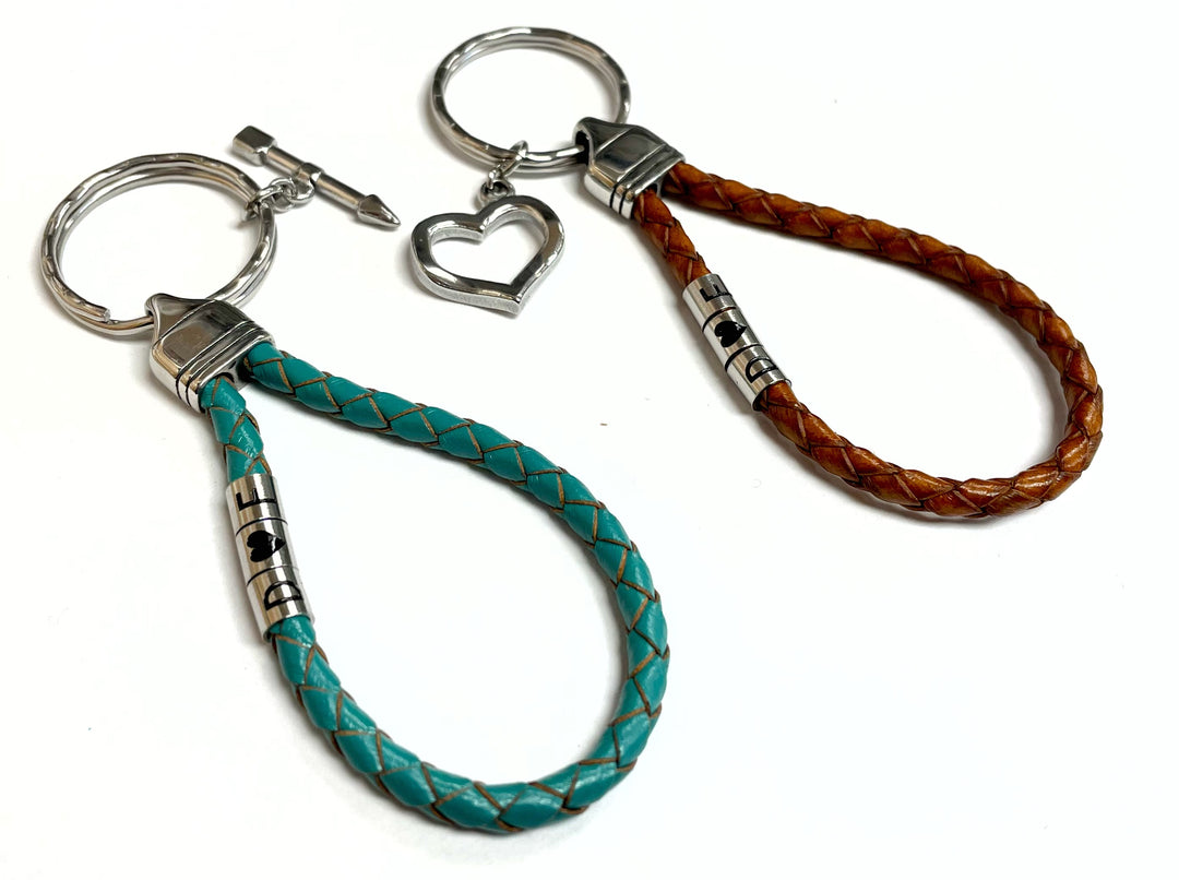 COUPLES KEYRINGS | Personalised Romantic Keyring Gift | Cupid Interlinking Keyring