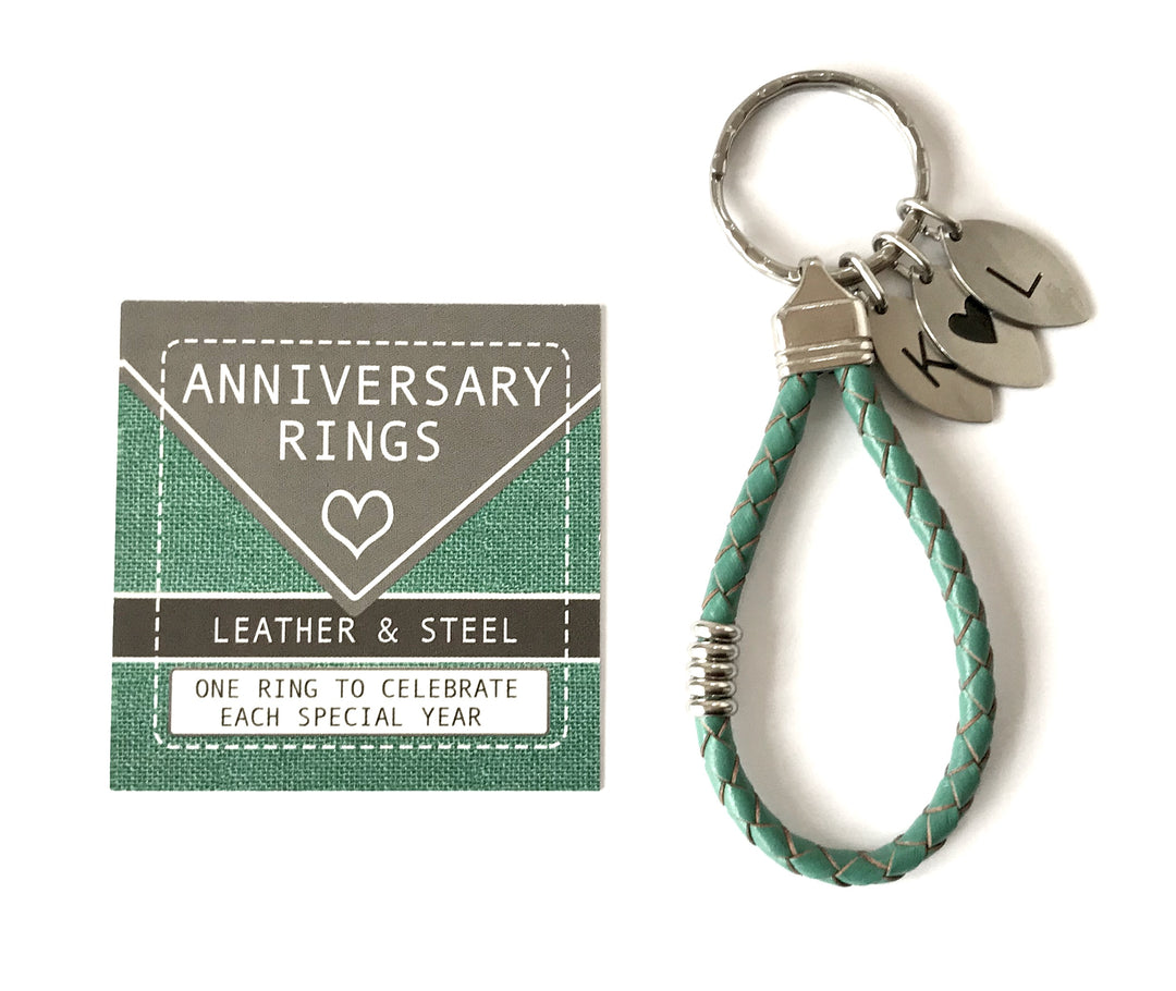 ANNIVERSARY KEYRING | Personalised Anniversary Keyring Gift | One ring for Each year