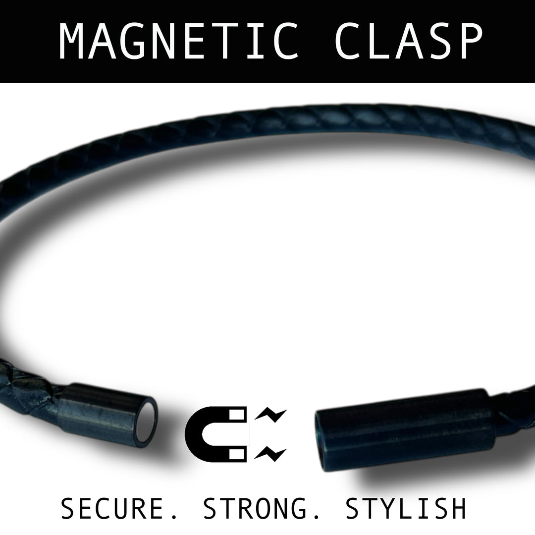 OLIVE LEATHER BRACELET | BLACK STEEL | SLIM image 3