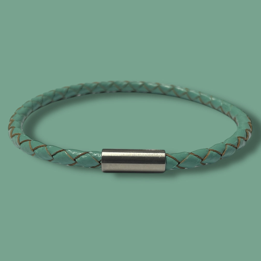 (W) TURQUOISE LEATHER BRACELET | SLIM BAND image 1