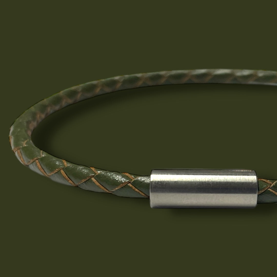 OLIVE LEATHER BRACELET | SLIM BAND image 0