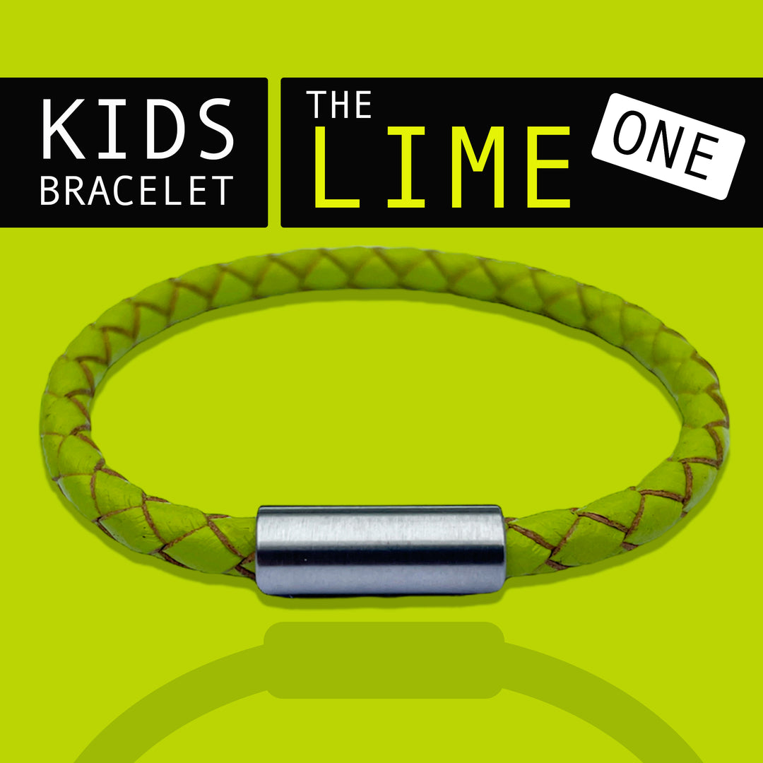 KIDS LEATHER BRACELET | LIME image 0