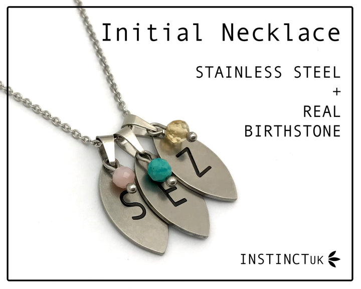INITIAL BIRTHSTONE NECKLACE | Personalised Necklace image 0