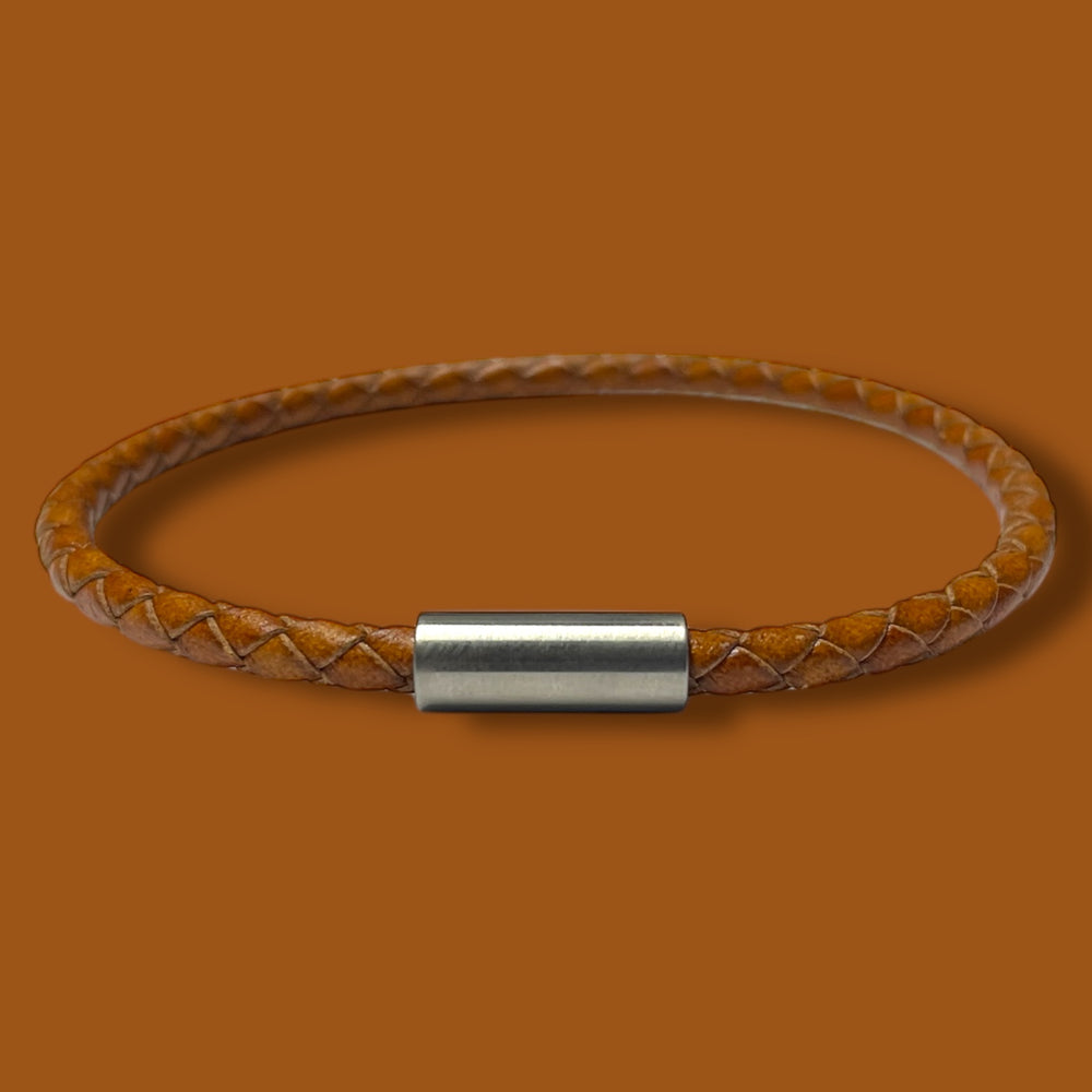 TAN LEATHER BRACELET | SLIM BAND image 1