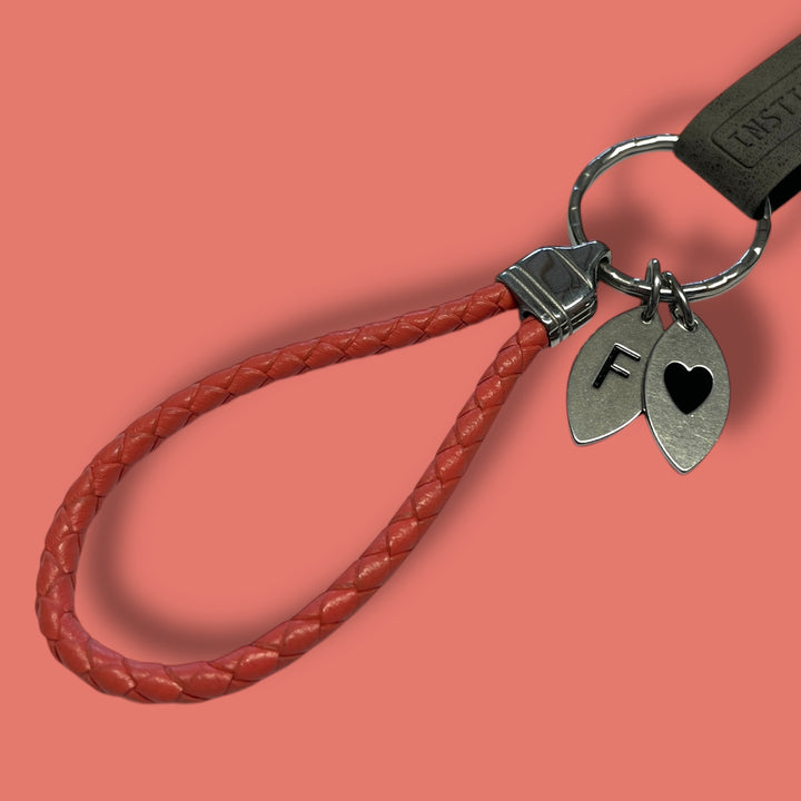 LEATHER KEYRING | CORAL image 1