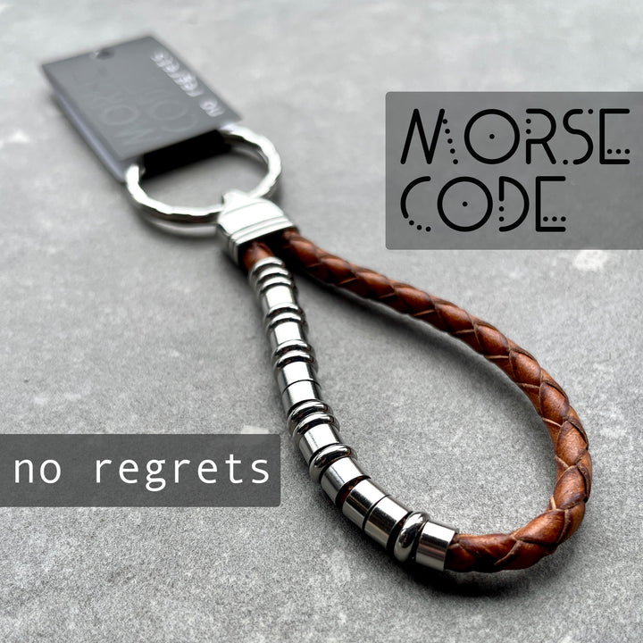 NO REGRETS | MORSE CODE KEYRING image 0