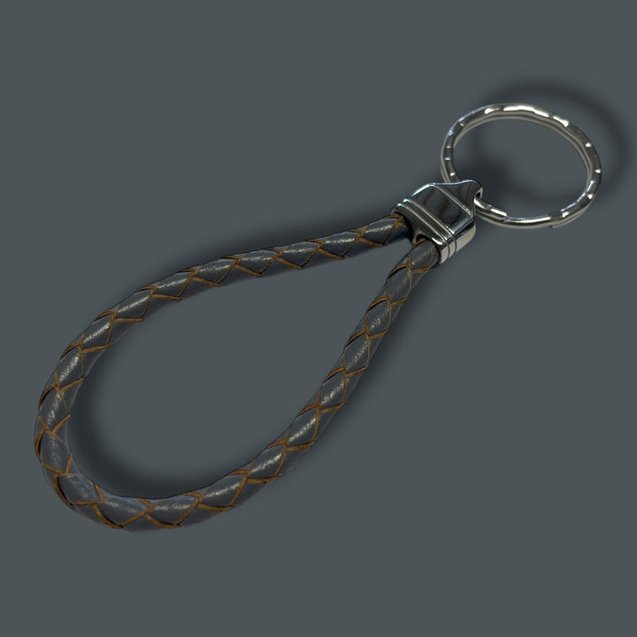 LEATHER KEYRING | GREY image 0