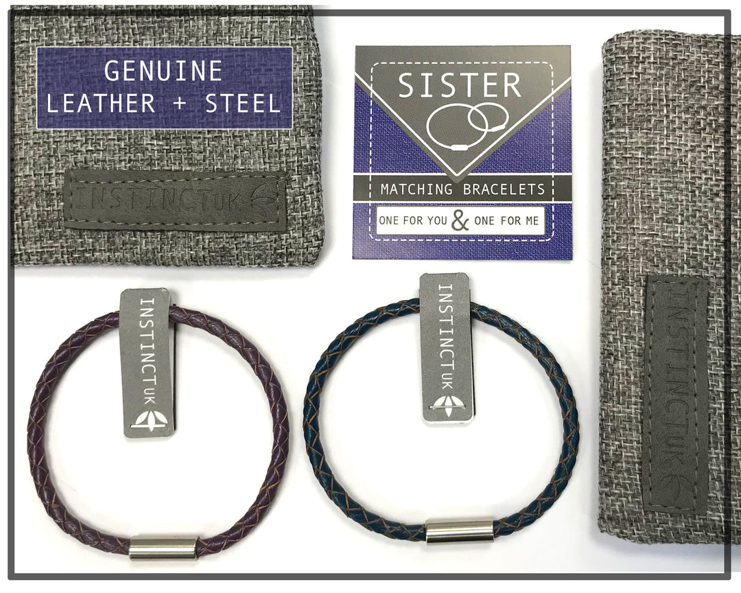 SISTER -  Gift for sister - Matching Leather Bracelets image 0