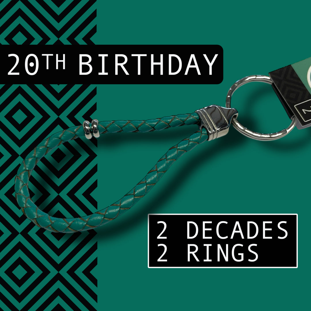 20th BIRTHDAY KEYRING | 2 DECADES | 2 RINGS image 0
