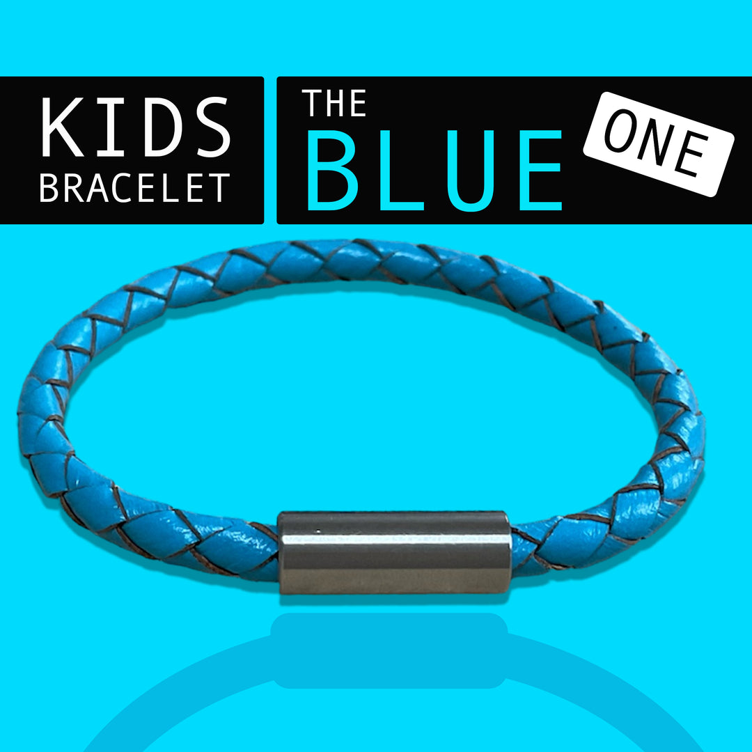 KIDS LEATHER BRACELET | BLUE image 0