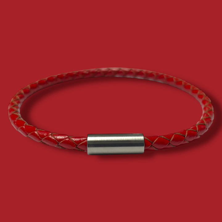 RED LEATHER BRACELET | SLIM BAND image 1