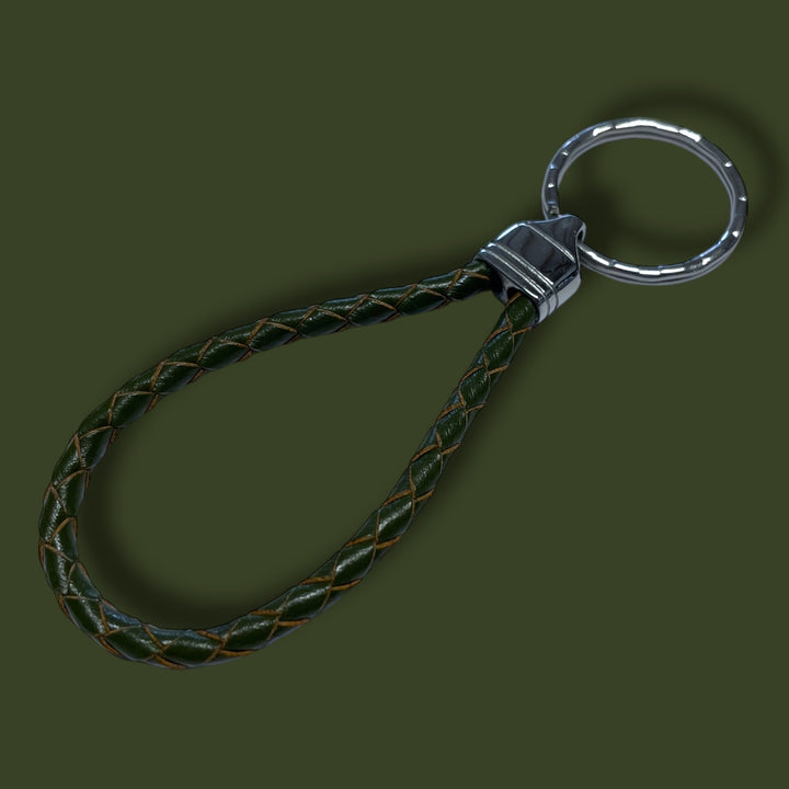 LEATHER KEYRING | OLIVE image 0