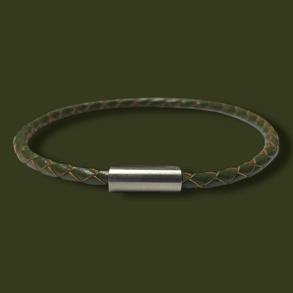 OLIVE LEATHER BRACELET | SLIM BAND image 1