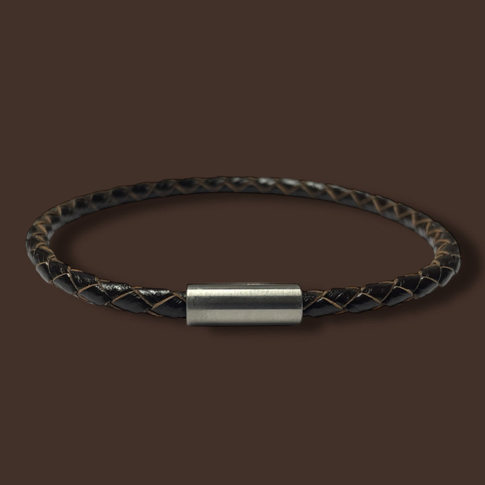 DARK BROWN LEATHER BRACELET | SLIM BAND image 1