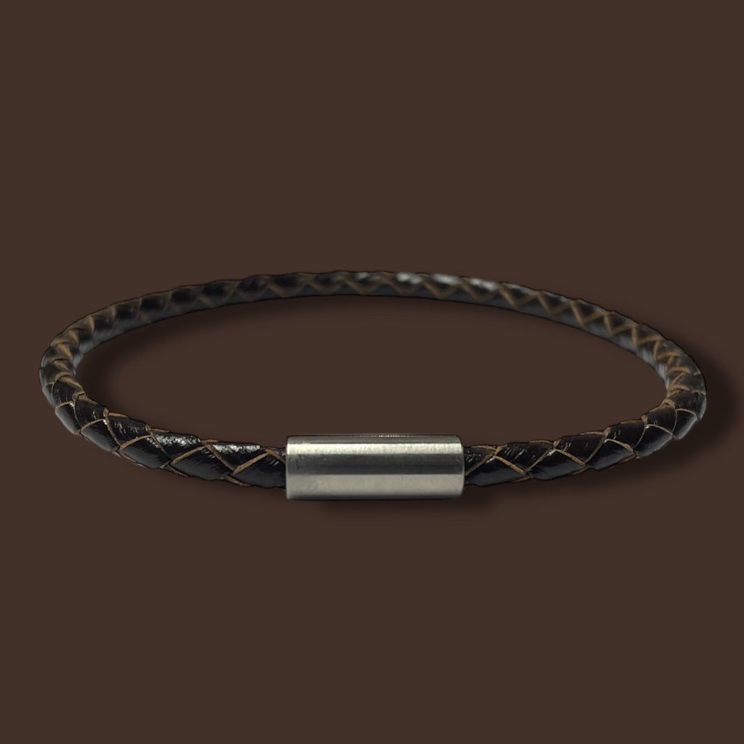 DARK BROWN LEATHER BRACELET | SLIM BAND image 1