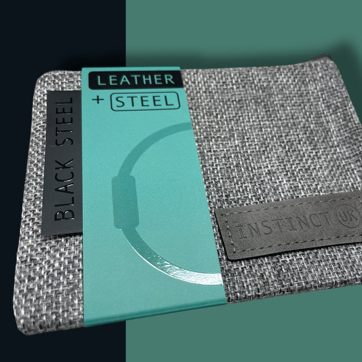 TEAL LEATHER BRACELET | BLACK STEEL image 5
