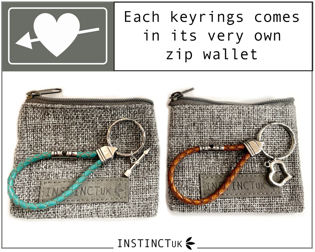 COUPLES KEYRINGS | Personalised Romantic Keyring Gift | Cupid Interlinking Keyring