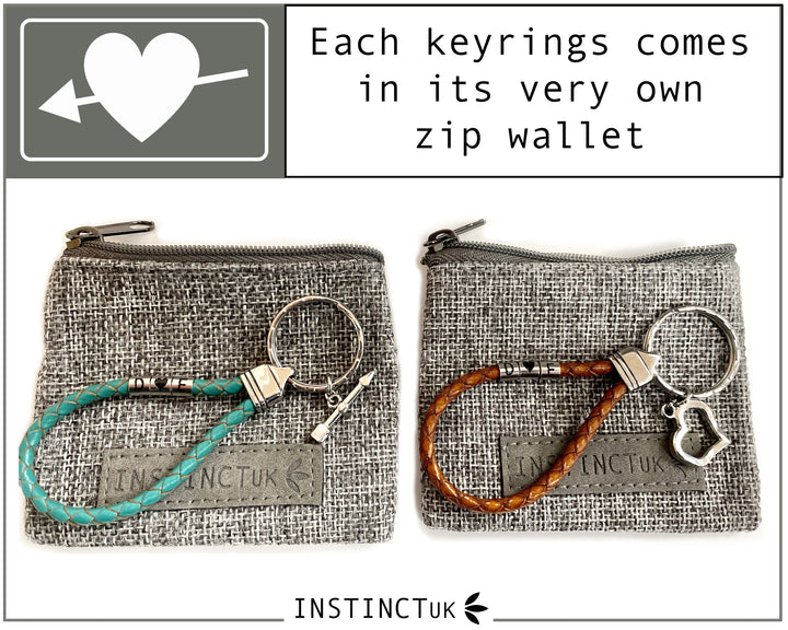 COUPLES KEYRINGS | Personalised Romantic Keyring Gift | Cupid Interlinking Keyring